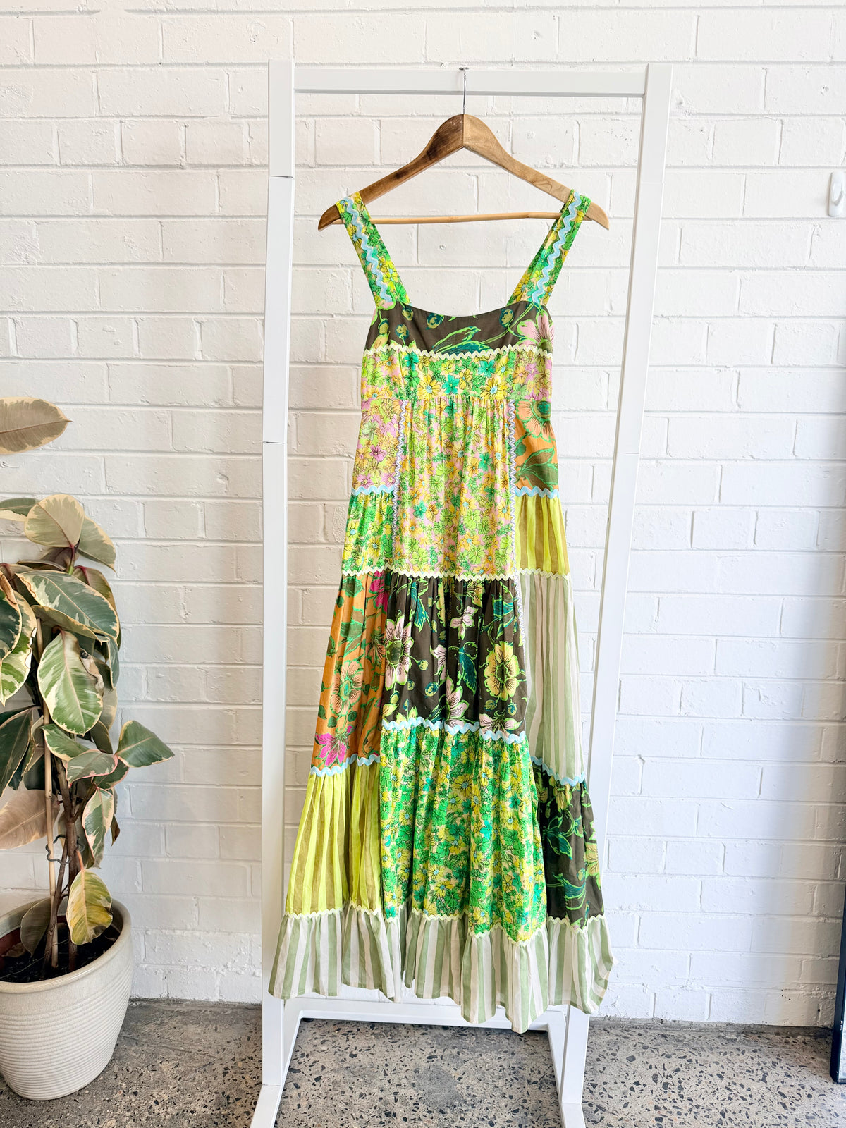 Alemais Green Winnie Spliced Midi Dress - Size 6