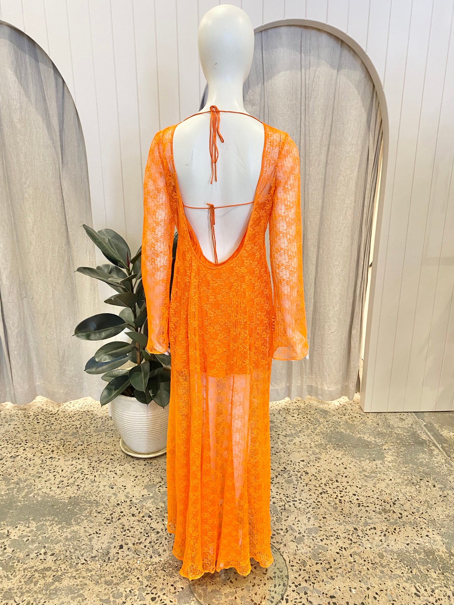 Shona Joy 'Sol' Lace Open Back Maxi Dress - Size 10