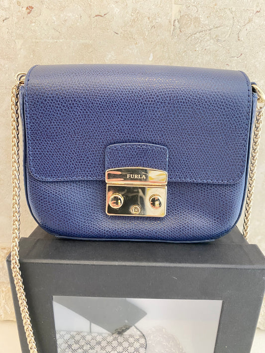 Furla Metropolis Mini Crossbody Bag in Blue