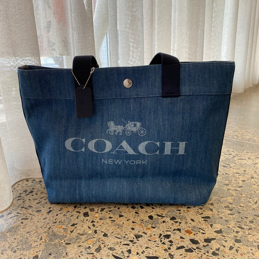 Coach Blue Denim Tote Bag
