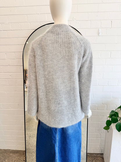 Cos Grey Mohair Blend Knit Jumper - Size S (10)