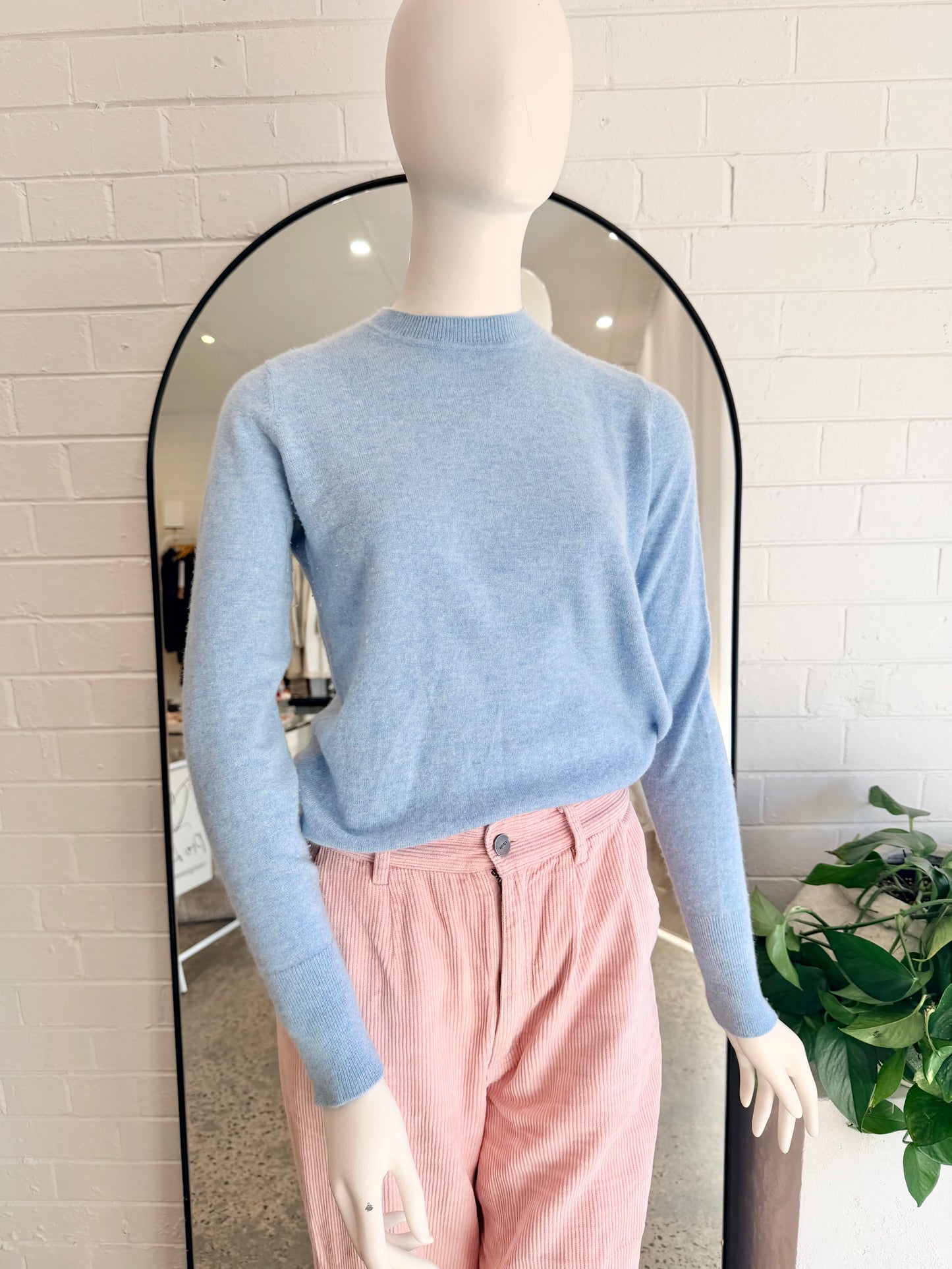 Scanlan Theodore Cashmere Knit Jumper in Baby Blue - Size Small (8-10)