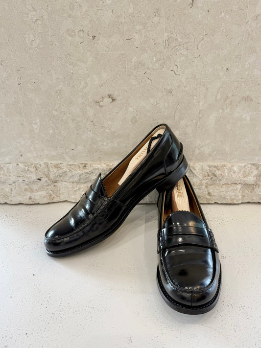 Church's Black Sally R Black Polished Loafers - Size 39
