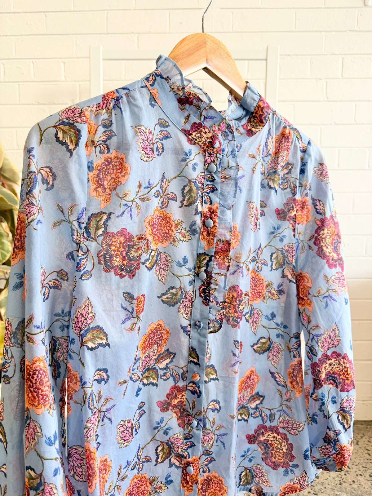 Zoe Kratzmann Twilight Bloom Brim Blouse - Size 1 (8)