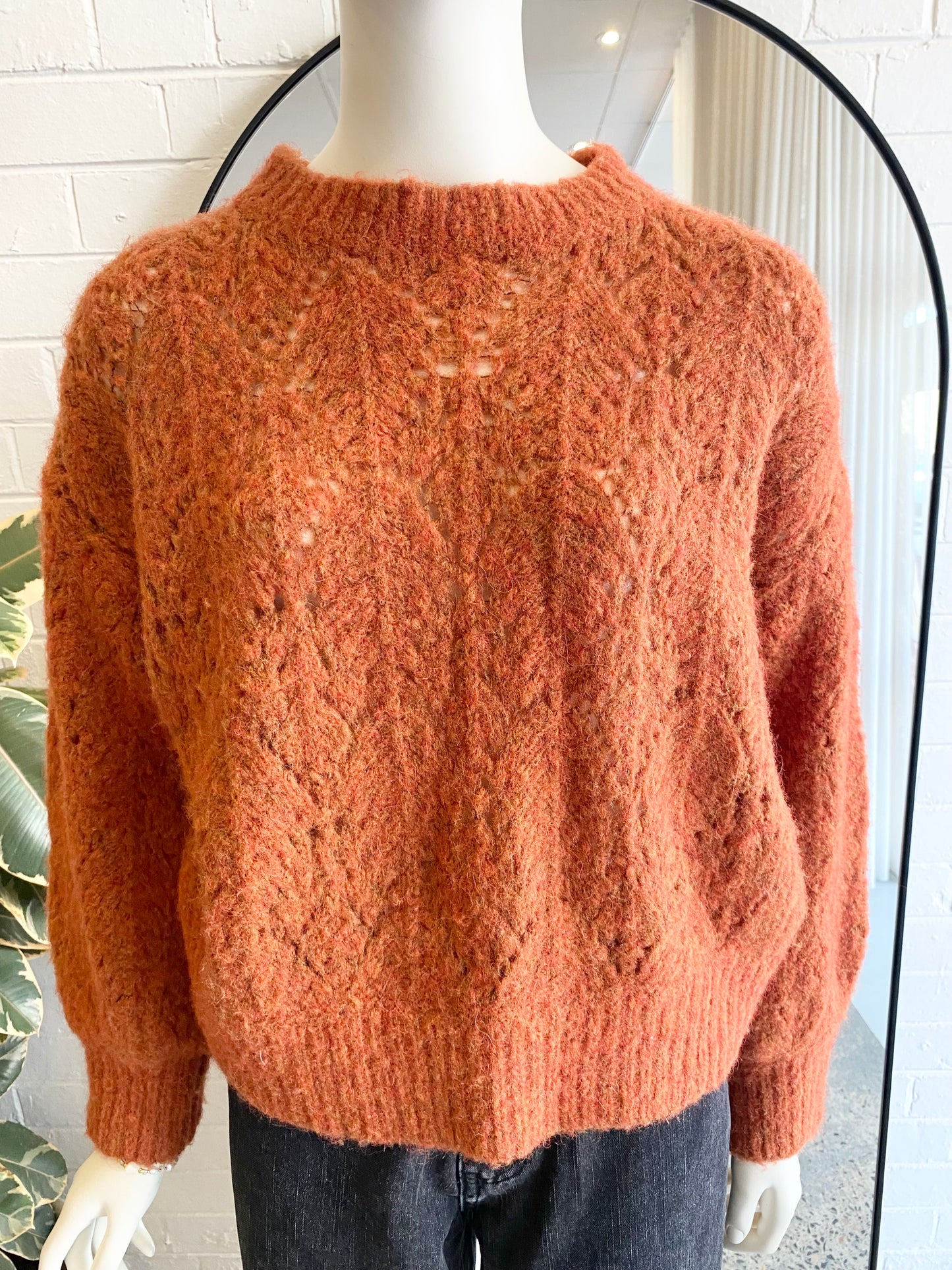 Morrison Rust Wool Blend Knit Jumper - Size 1 - 2 (10-12)