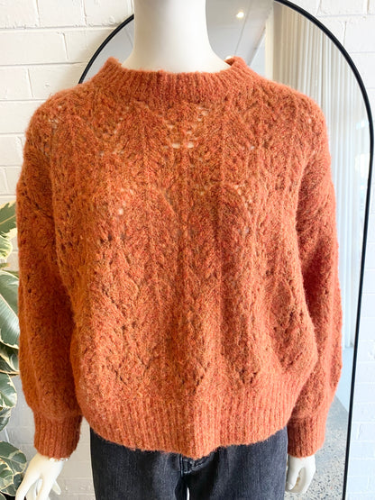 Morrison Rust Wool Blend Knit Jumper - Size 1 - 2 (10-12)