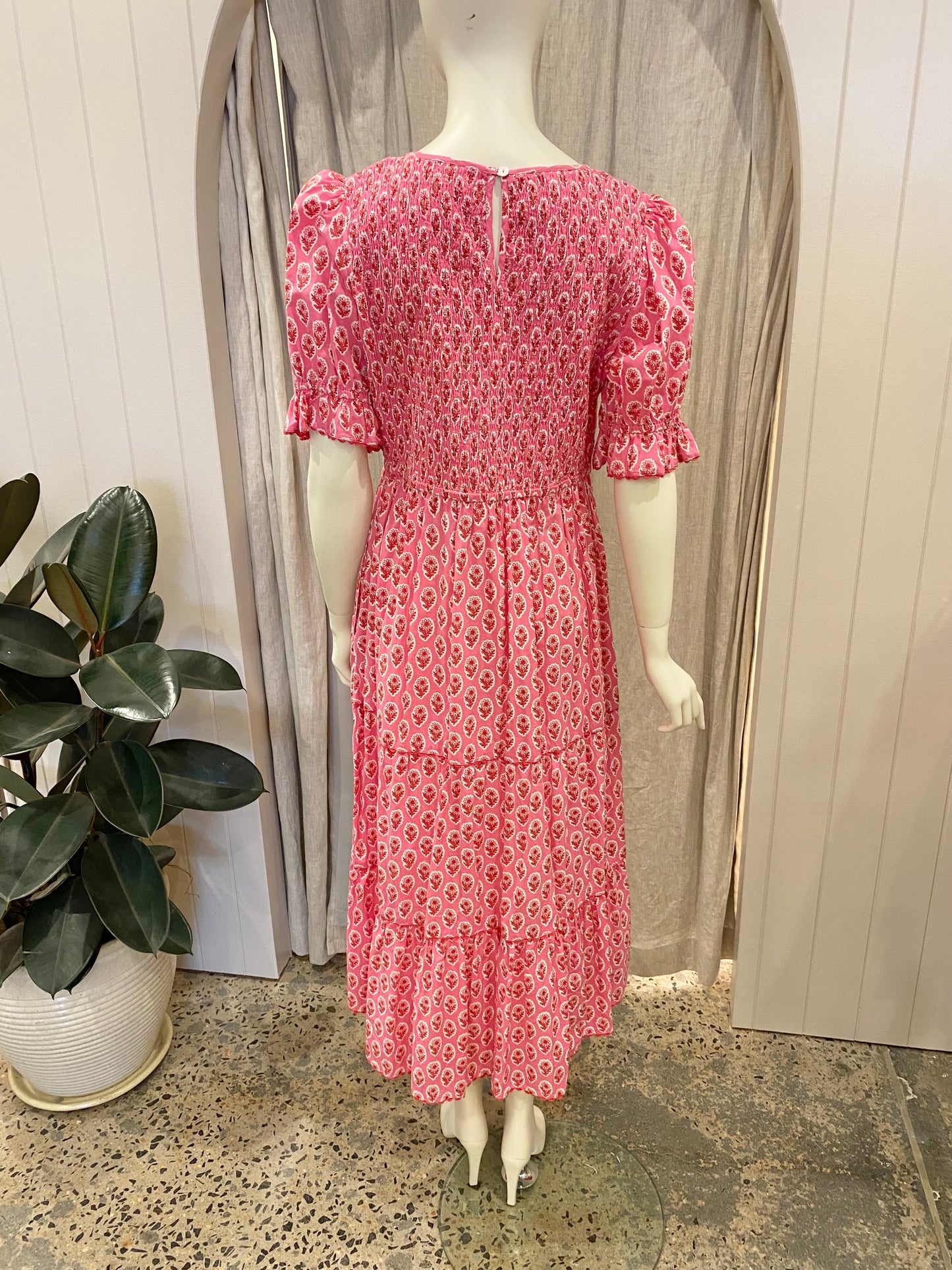 Pink City Prints Pink Maxi Dress - Size L
