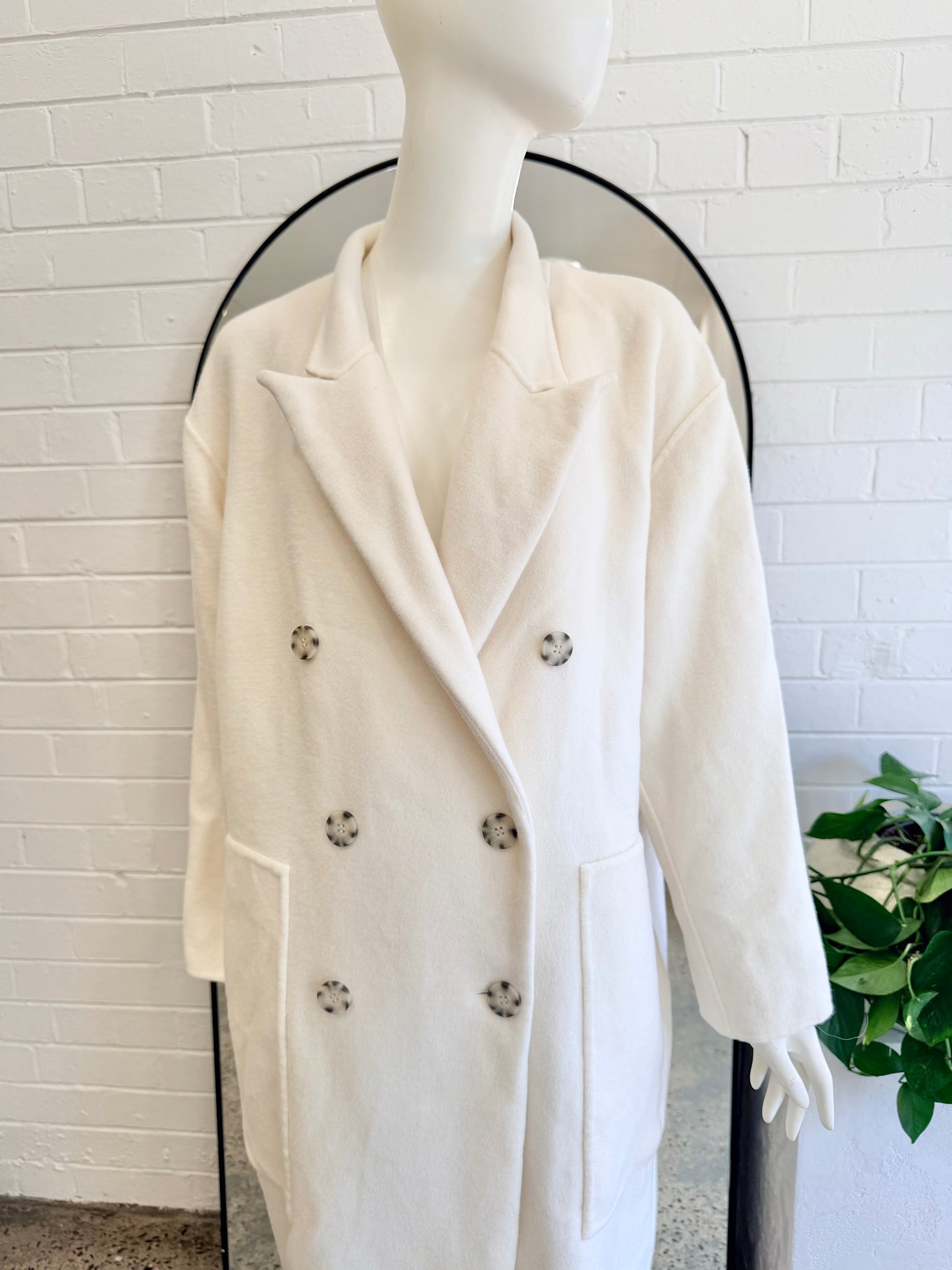 Country Road Button Detail Soft Coat - Size L/XL (12-14)