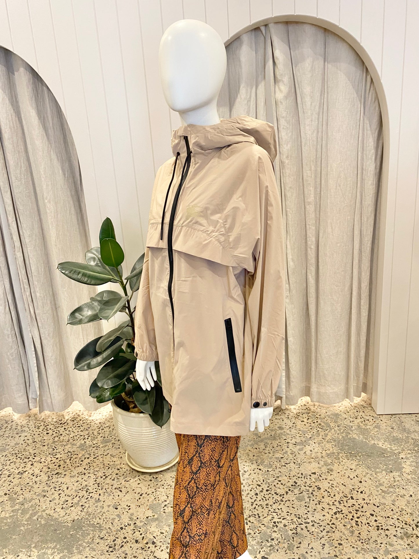 Burberry Equestrian Knight Hooded Parka Jacket - Size 10