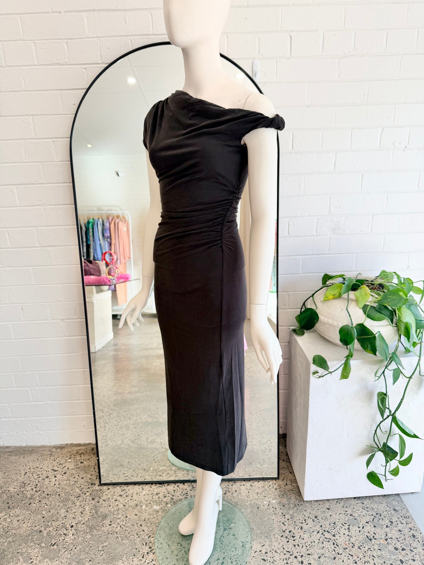Dissh Black Rio Draped Maxi Dress - Size XS (6 - 8) - Pre-Loved Geelong