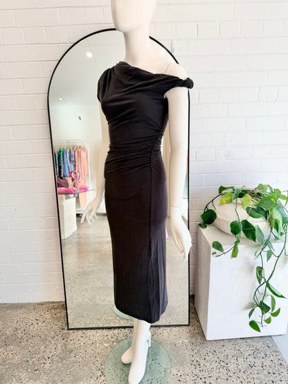 Dissh Black Rio Draped Maxi Dress - Size XS (6 - 8) - Pre-Loved Geelong