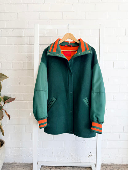 Max and Co Green Canneti Wool Blend Bomber Jacket - Size 14