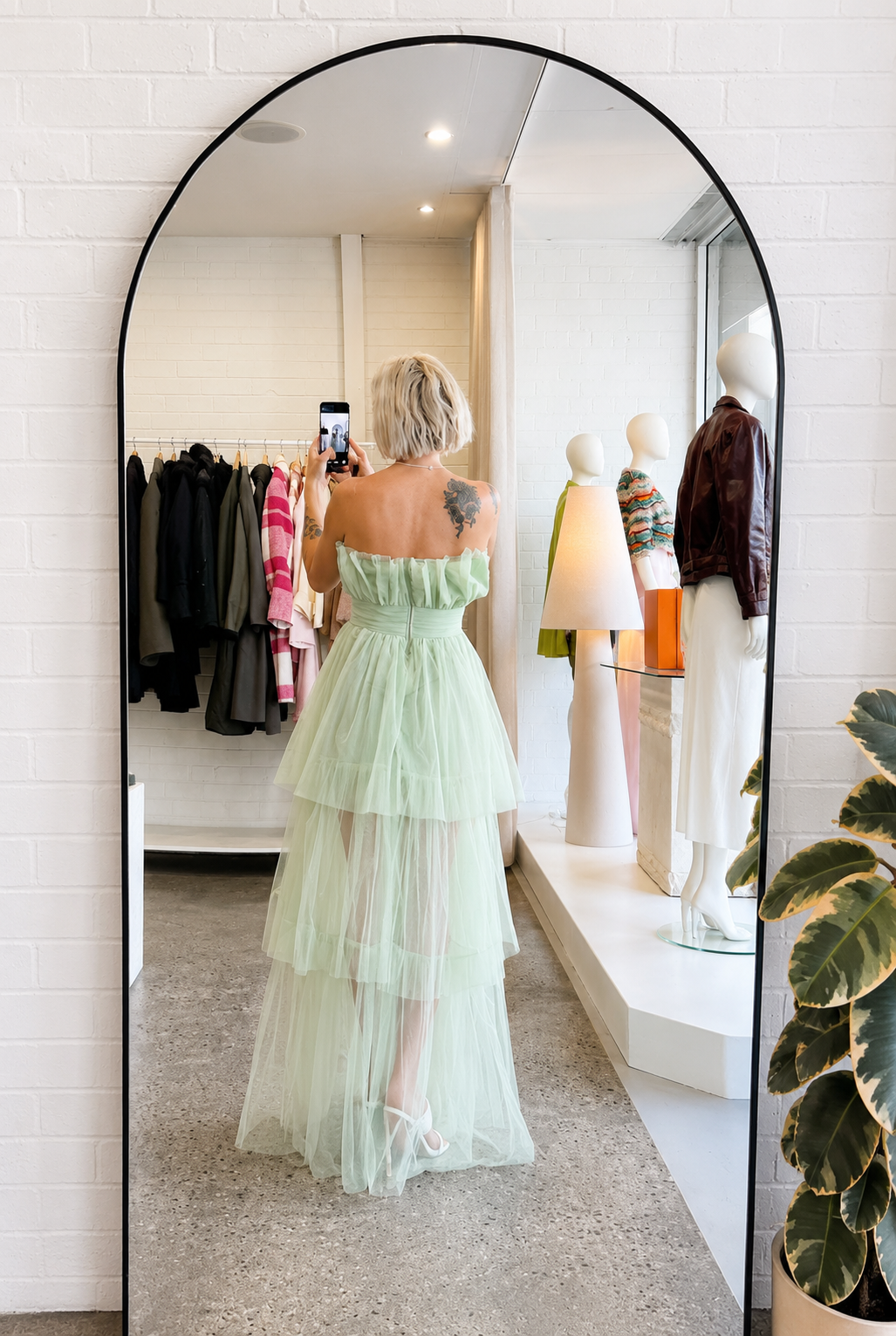 Lace & Beads Tulle Maxi Dress in Mint - Size 8