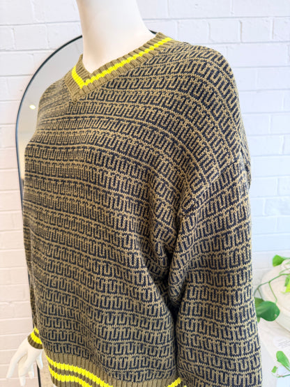 The Upside Olive Castilla Clementine Knit Jumper - Size S (8) - Pre-Loved Geelong