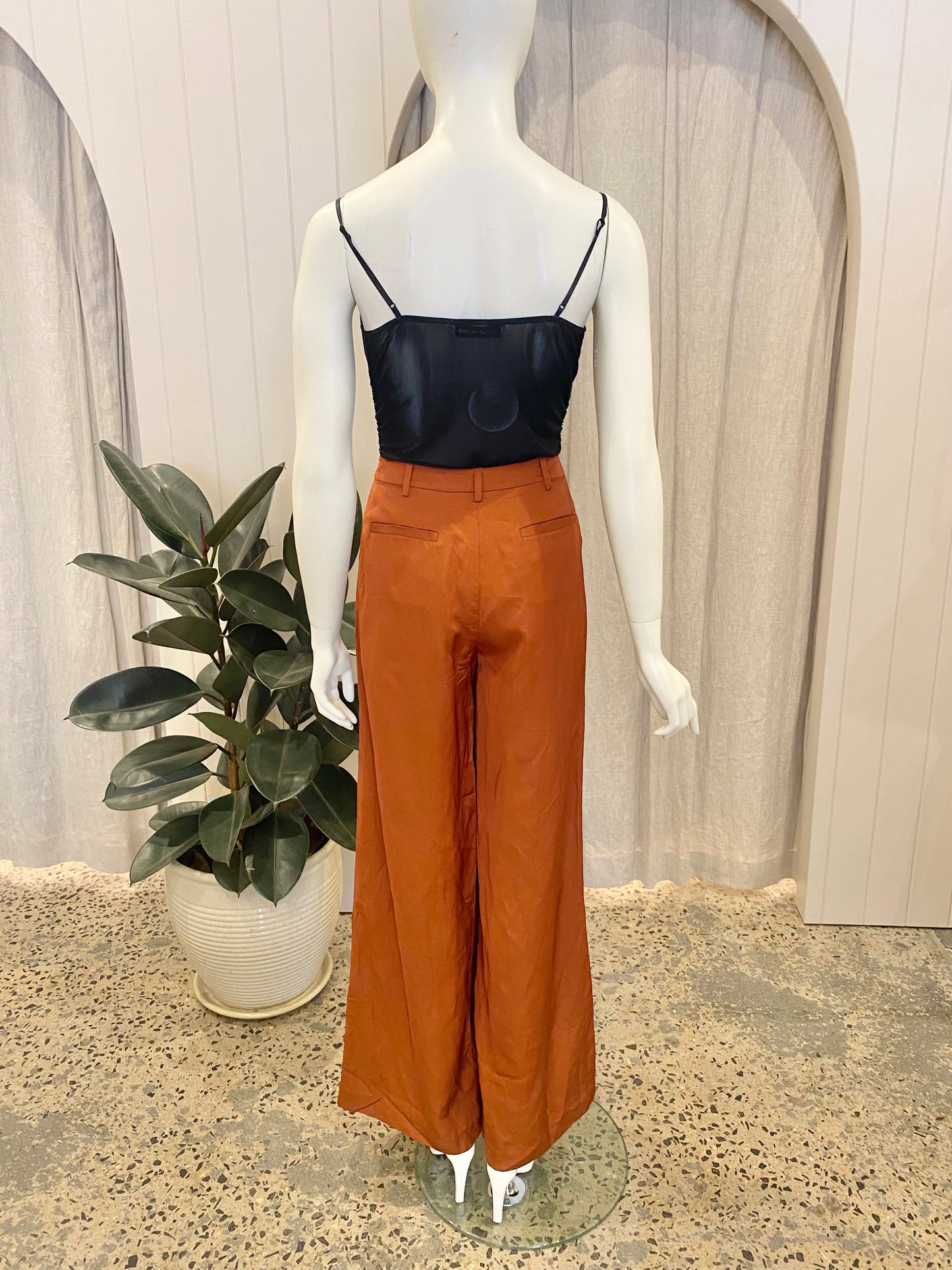 Sass & Bide Wide Leg Trousers in Bronze - Size 10