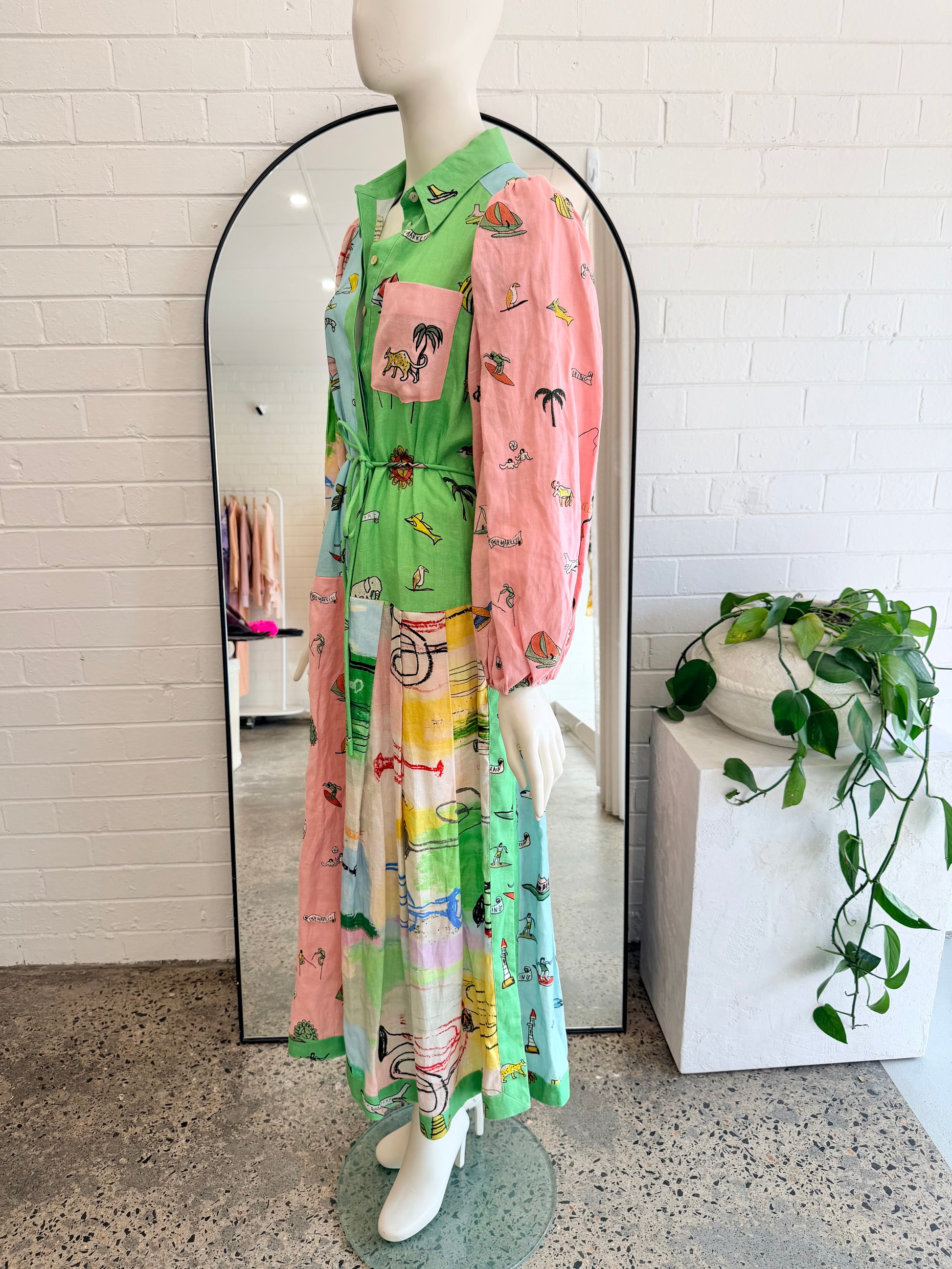 Alemais Multi Coloured Jet Shirt Dress - Size 8 - Pre-Loved Geelong