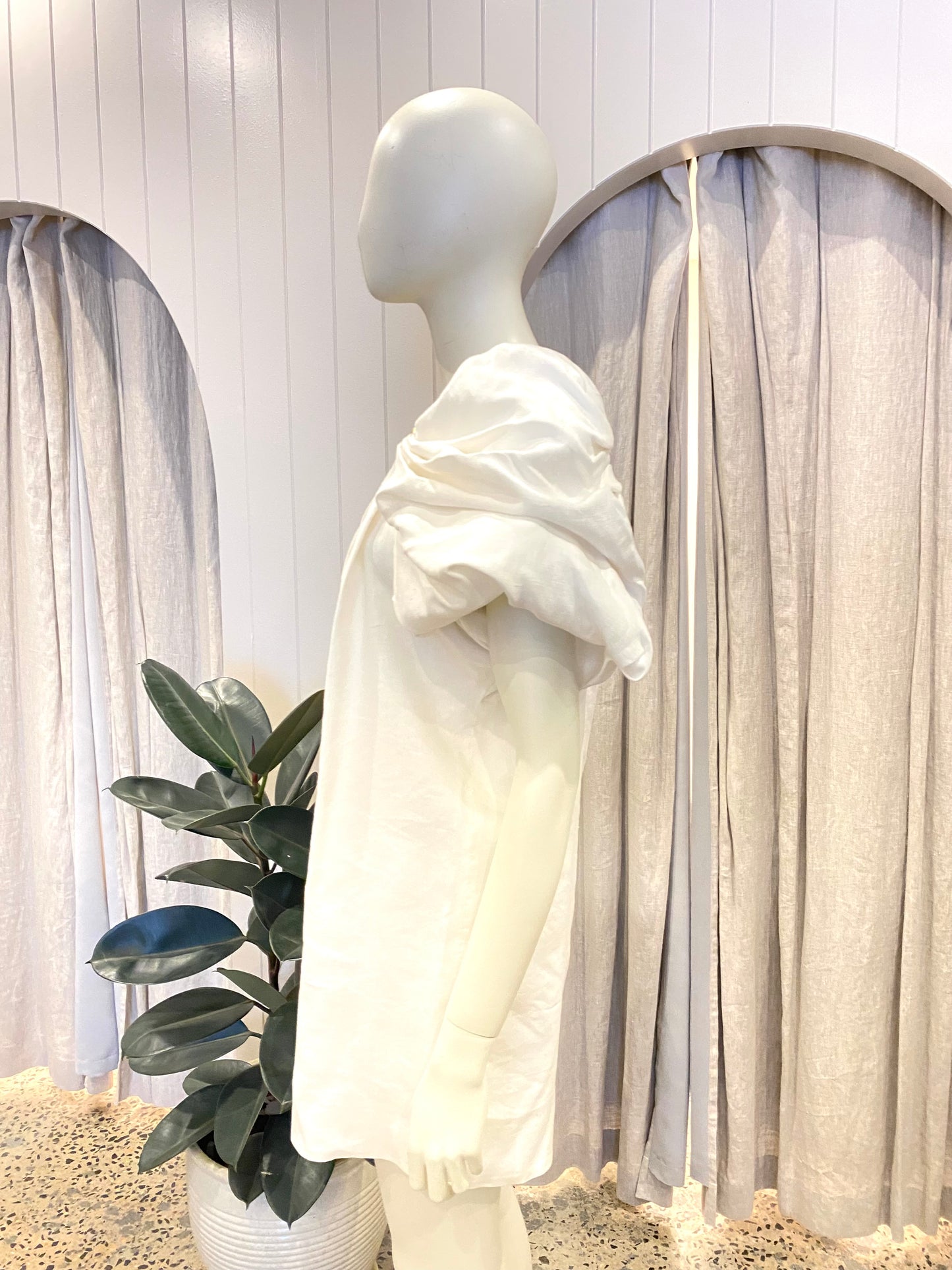 Aje 'Cira' Linen Mini Dress in White - Size 8