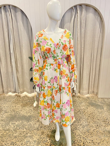 Bohemian Traders Rosette Elastic Waist Maxi Dress - Size 18