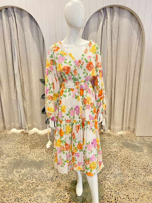 Bohemian Traders Rosette Elastic Waist Maxi Dress - Size 18