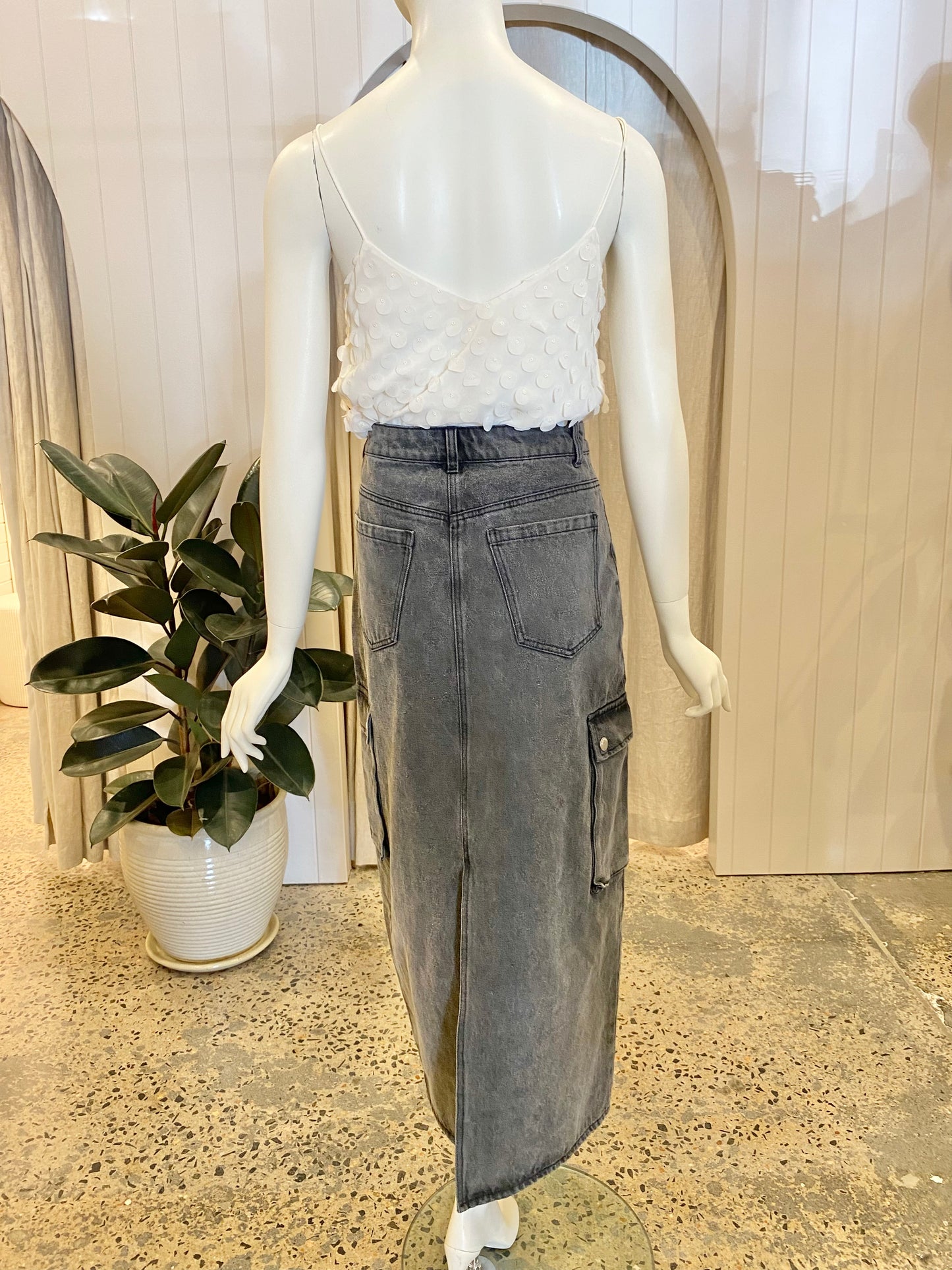 Ena Pelly Boyfriend Denim Skirt - Size 12