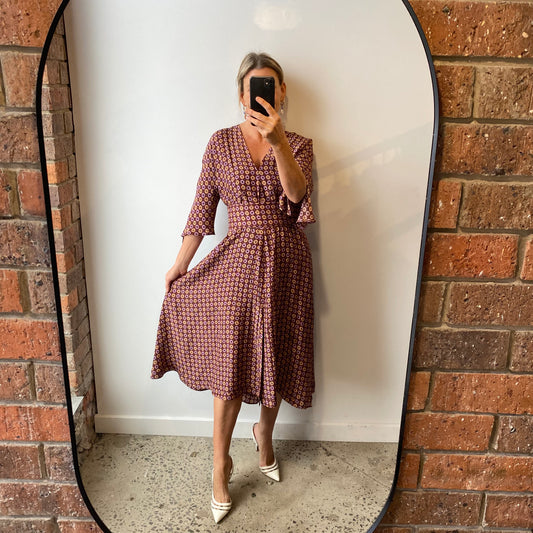 Scanlan Theodore Floral Midi Dress - Size 10