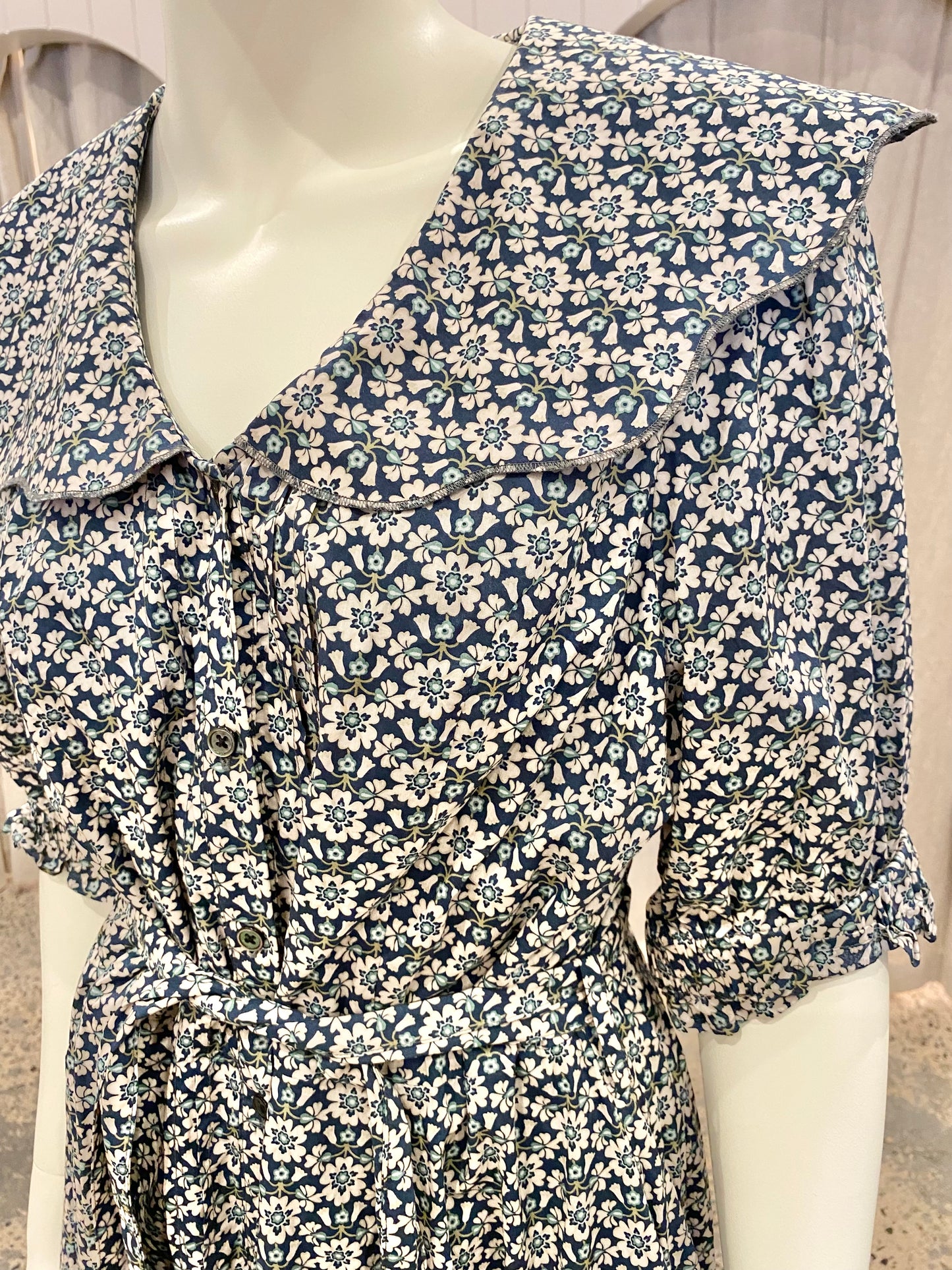 Sorority Scalloped Collared Dress  - Size 14