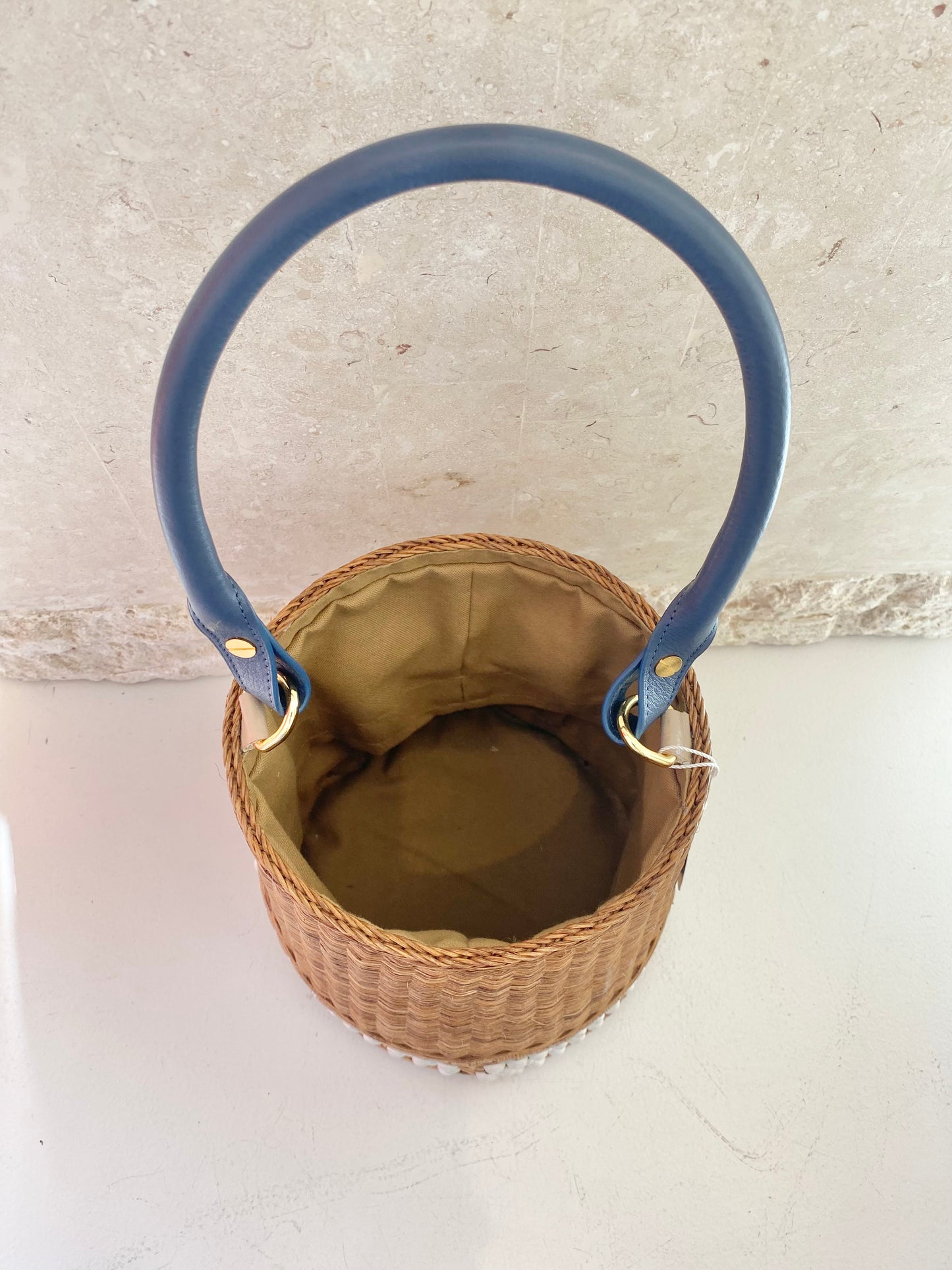 Lucy Folk Beaded Wicker Bag