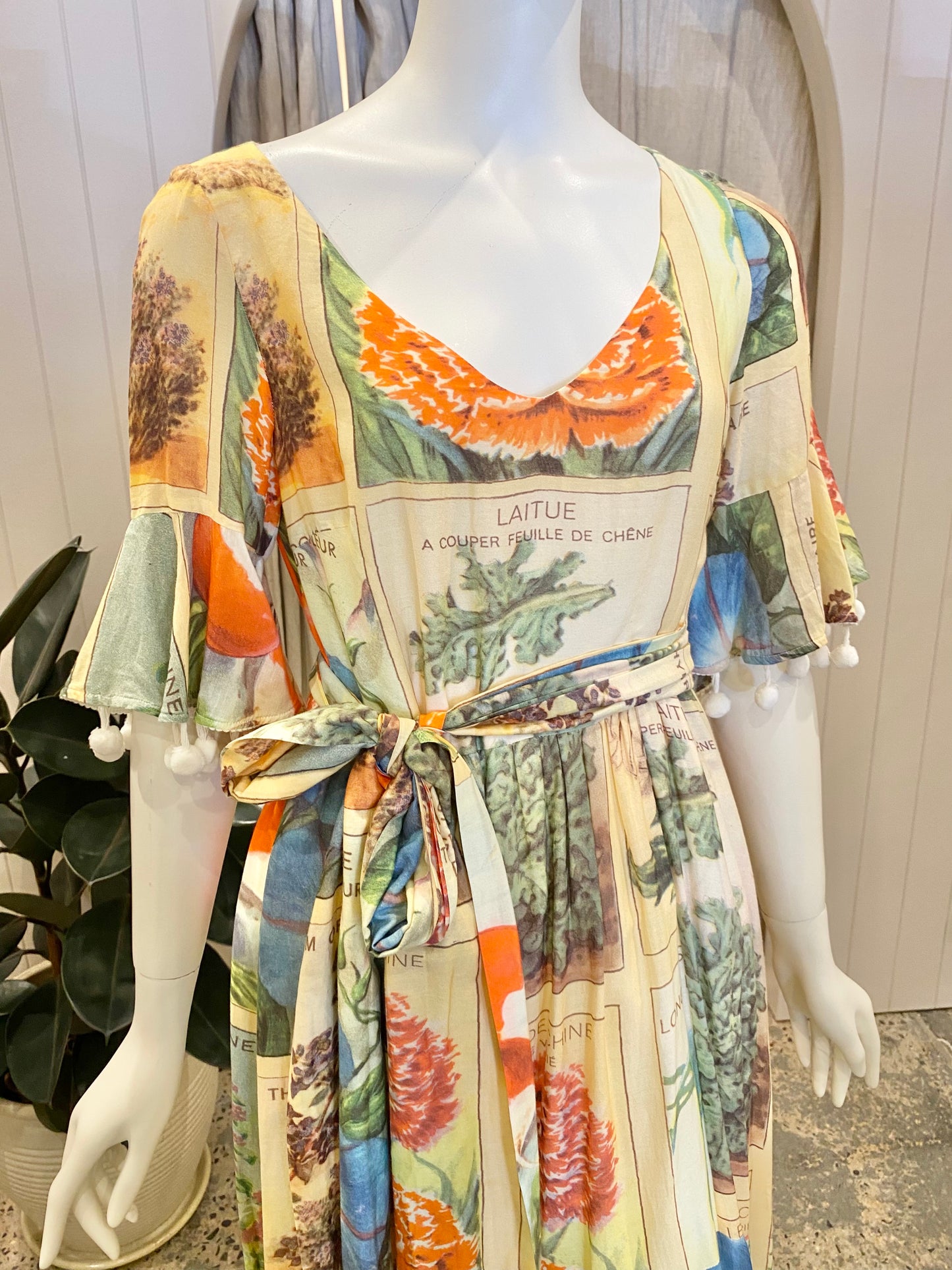 Binny Heronswood House Dress in Veggie Patch Print - Size 8