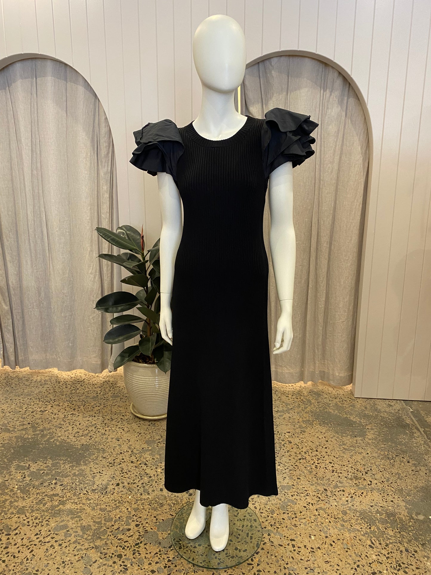 Aje Black Questa Maxi Dress - Size S