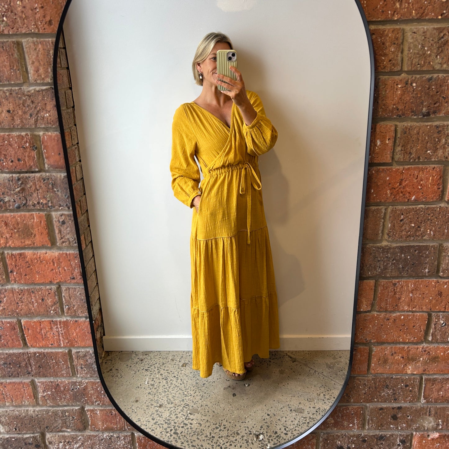 Frank & Dolly Mustard Maxi Dress - Size Small