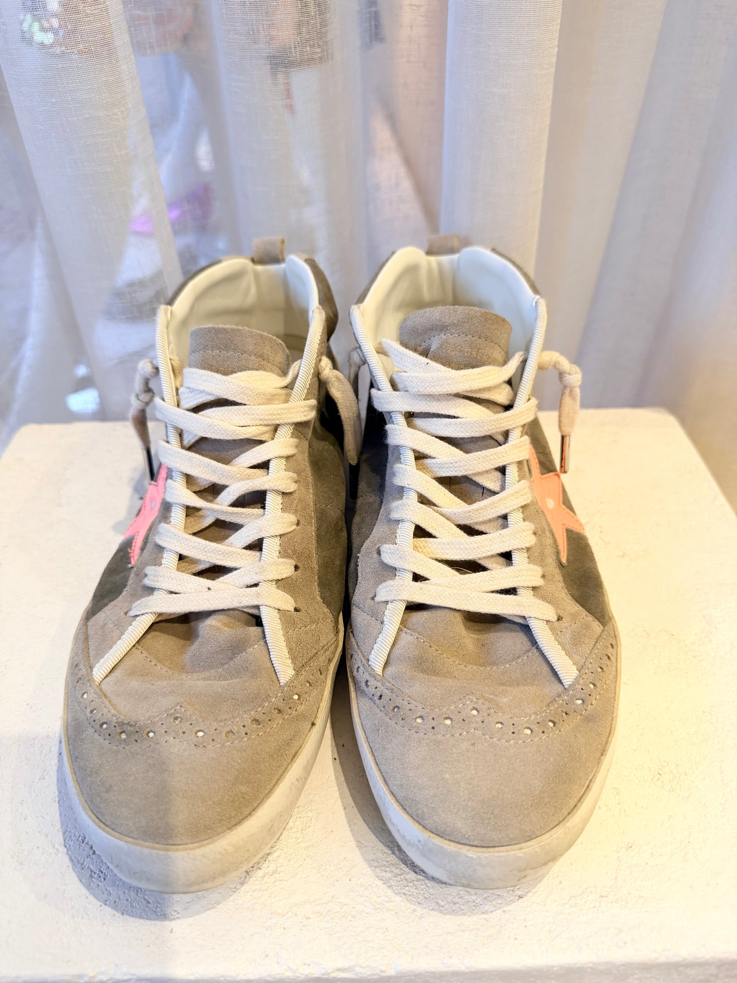 Golden Goose Dove Superstar Penster Half Fox Sneakers - Size 42