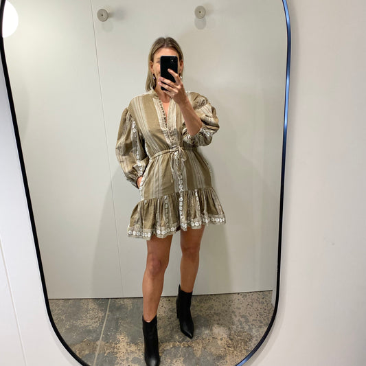 Shona Joy Lizete Balloon Sleeve Mini Dress - Size 10