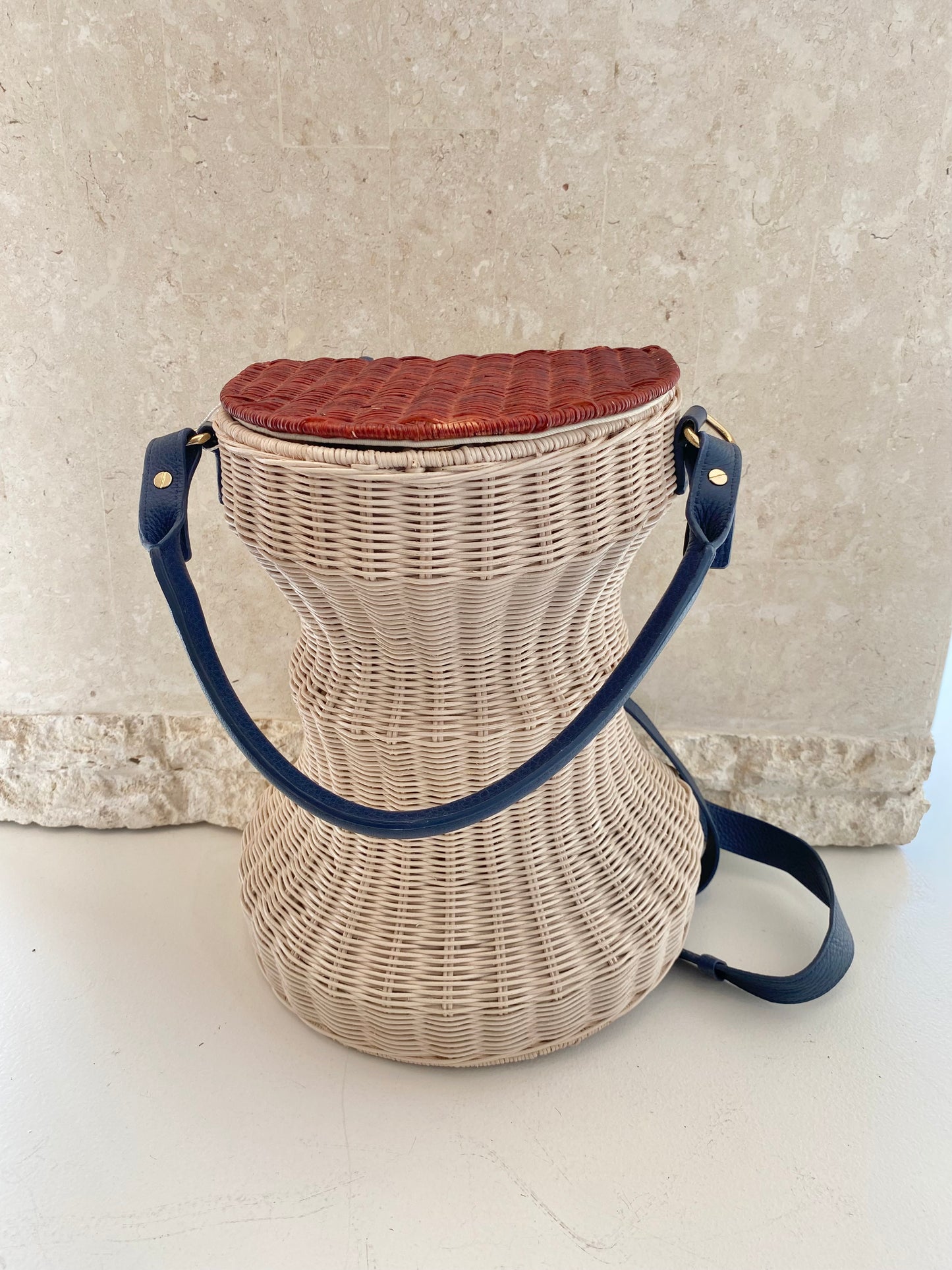 Lucy Folk Wicket Basket Backpack in Natural