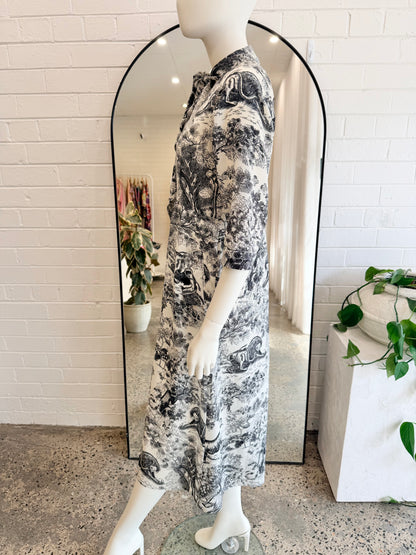 Megan Salmon Ivoylane Crawford Midi Dress - Size 8