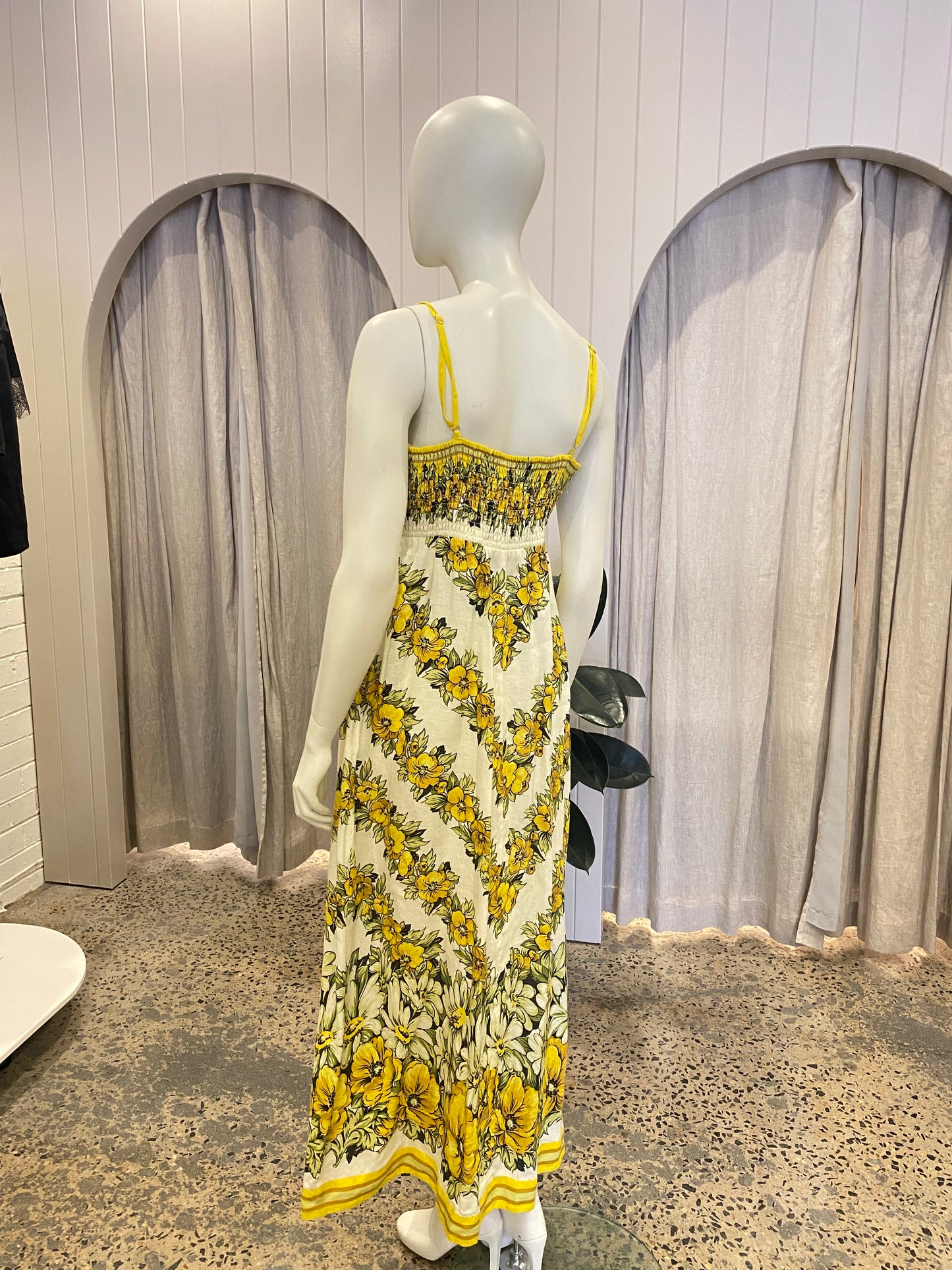 Alemais Gisela Floral Linen Midi Dress - Size 16