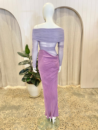 Benni Yasmin Off Shoulder Maxi Dress in Purple