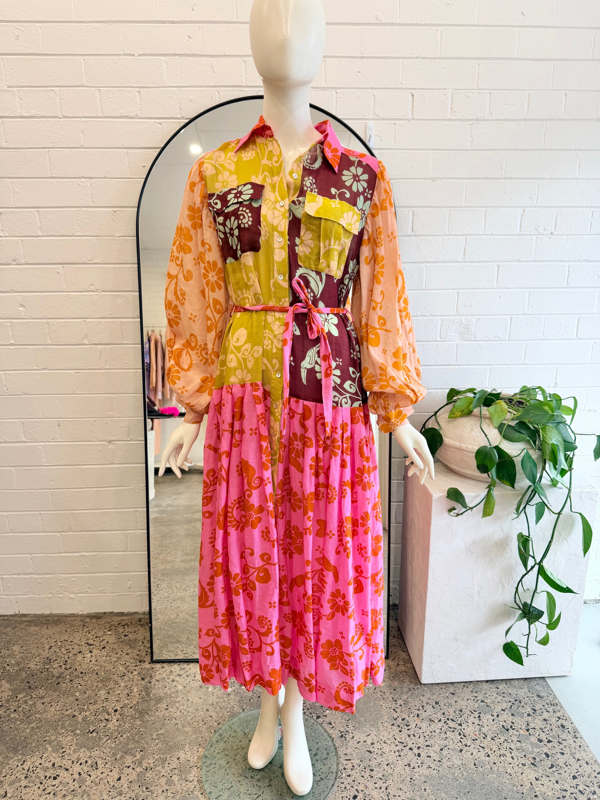 Alemais Multicolour Luis Patchwork Maxi Dress - Size 8- Pre-Loved Geelong