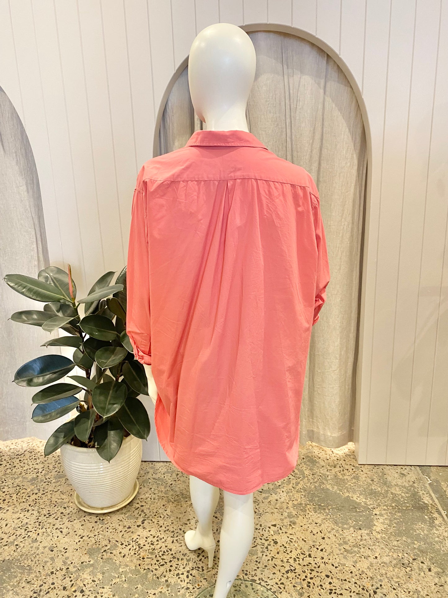 BLANCA Winona Shirt in Coral - Size O/S
