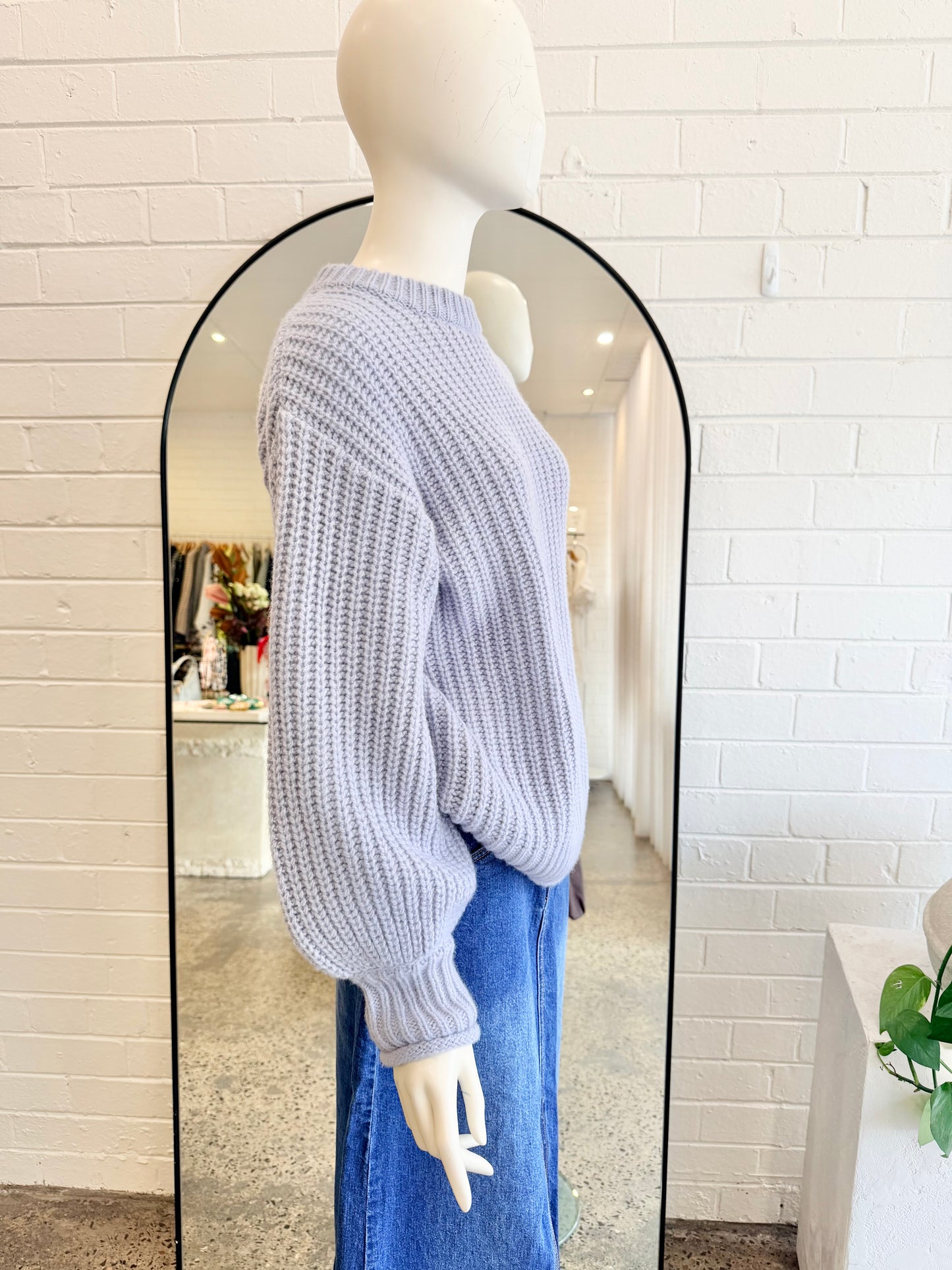 Elka Collective Blue Wool Blend Jumper - Size 10