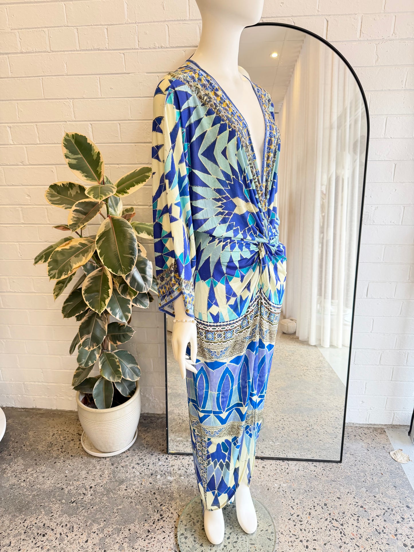 Camilla Seeing Stars Long Split Twist Front Dress - Size M (10-12)