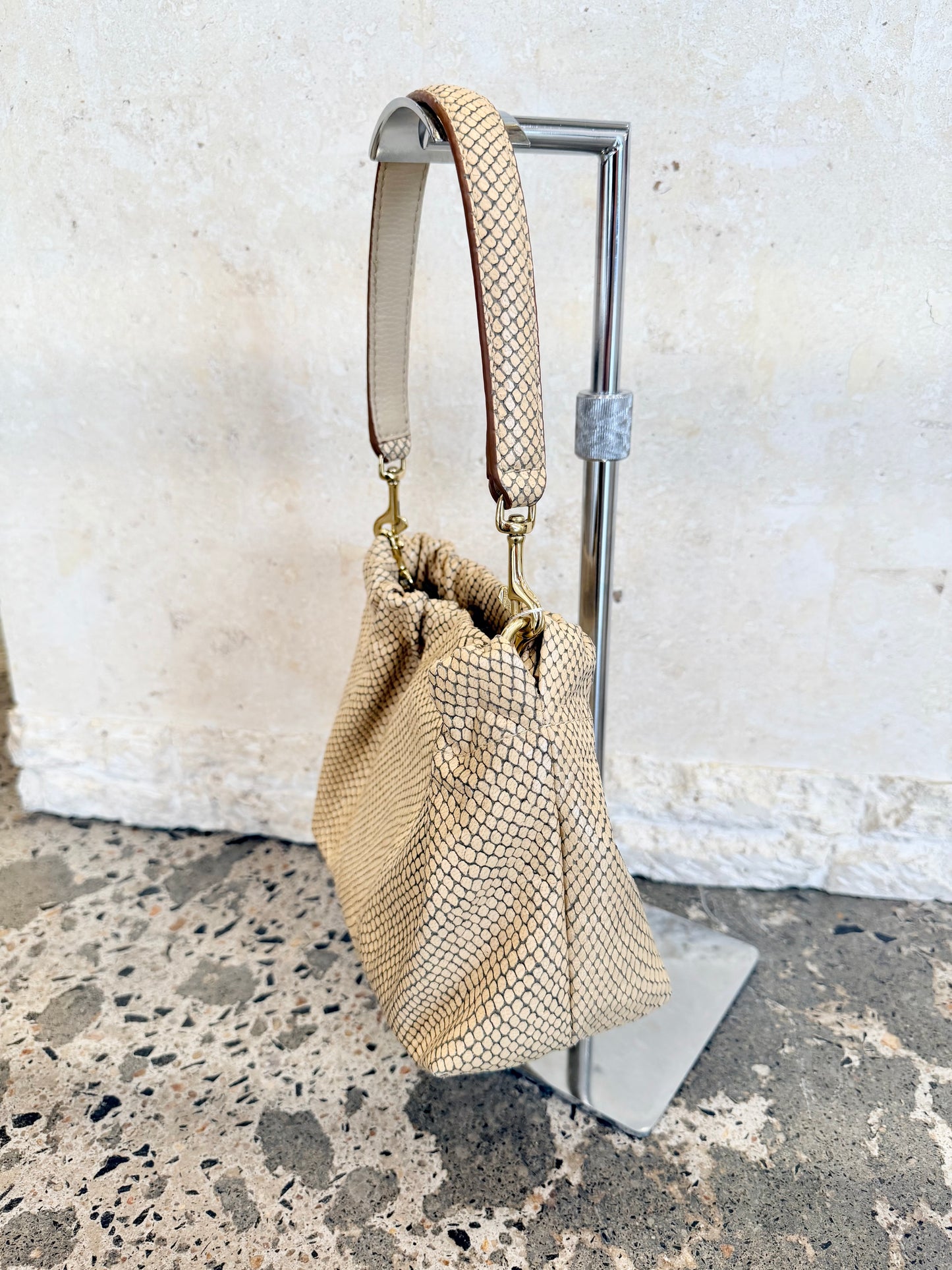 Deadly Ponies Python Macadamia Mr Cinch Mini Bag