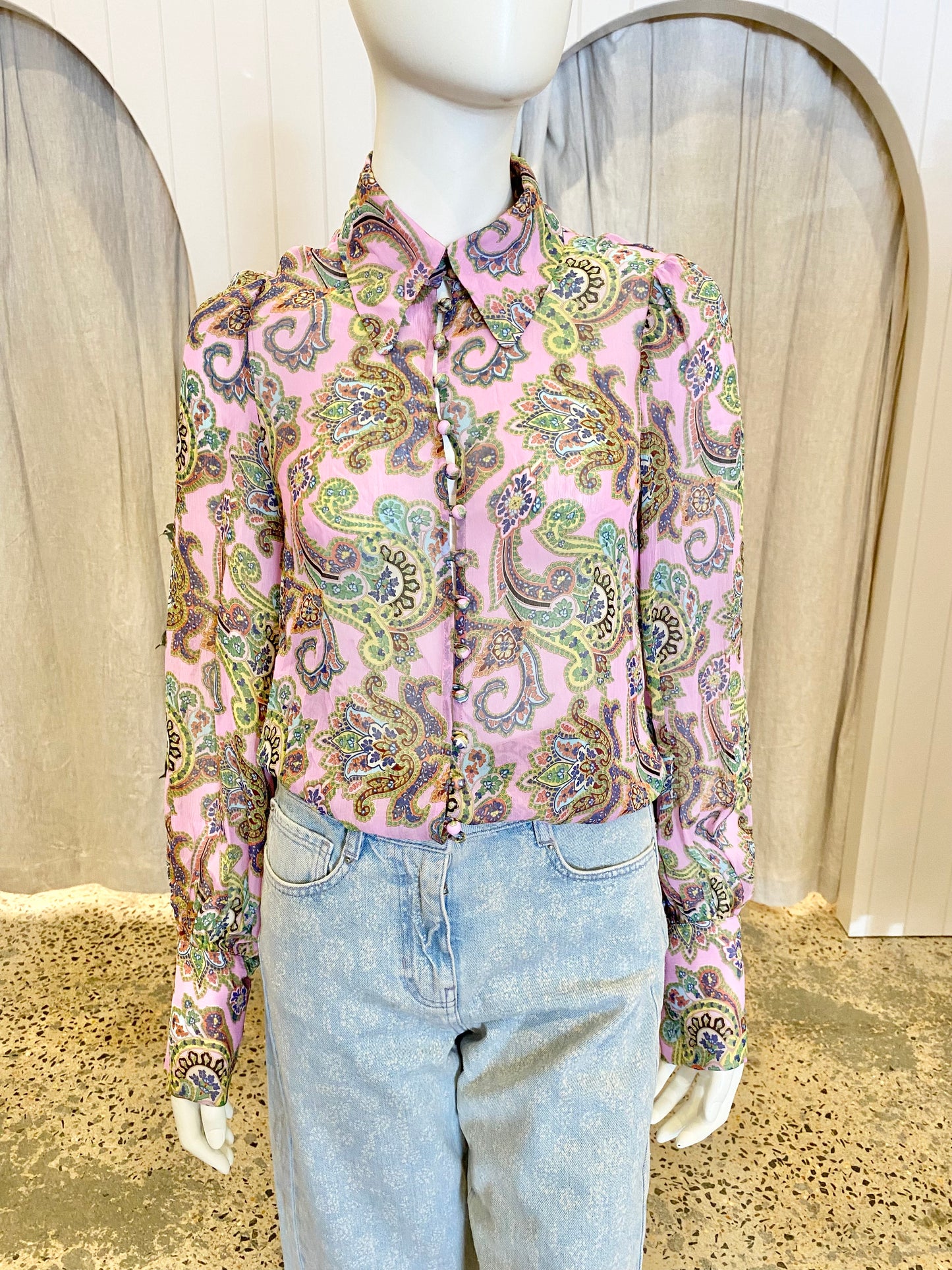 Scanlan Theodore Paisley Print Blouse - Size 8