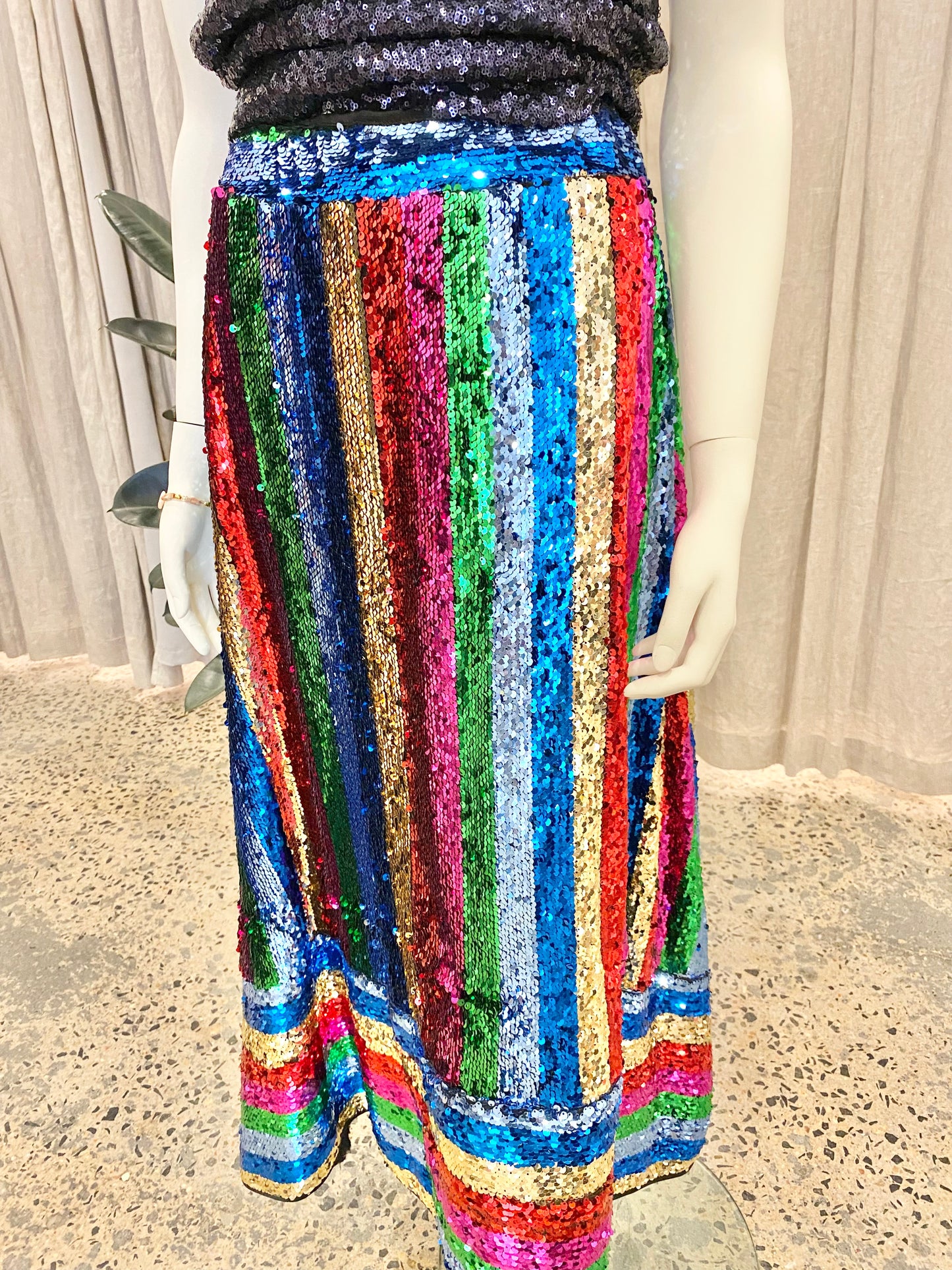 Frankie's Melbourne Rainbow Sequin Midi Skirt - Size 8-10