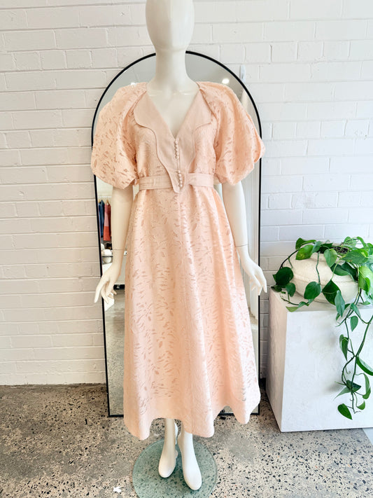 Acler Pink Floss Alfreda Midi Dress - Size 6 (au8)