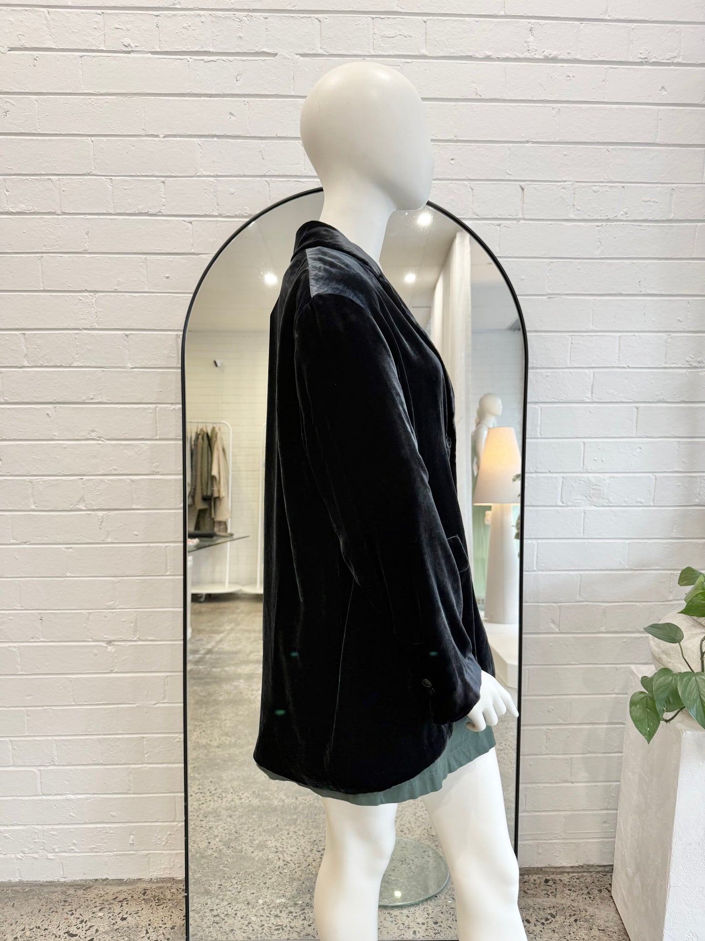 Zara Velvet Blazer in Navy - Size 14