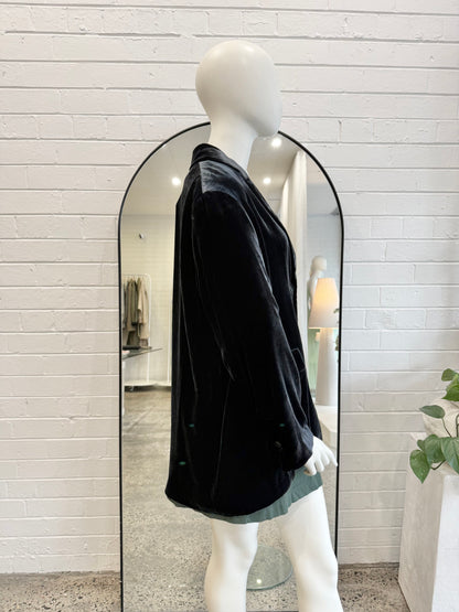 Zara Velvet Blazer in Navy - Size 14