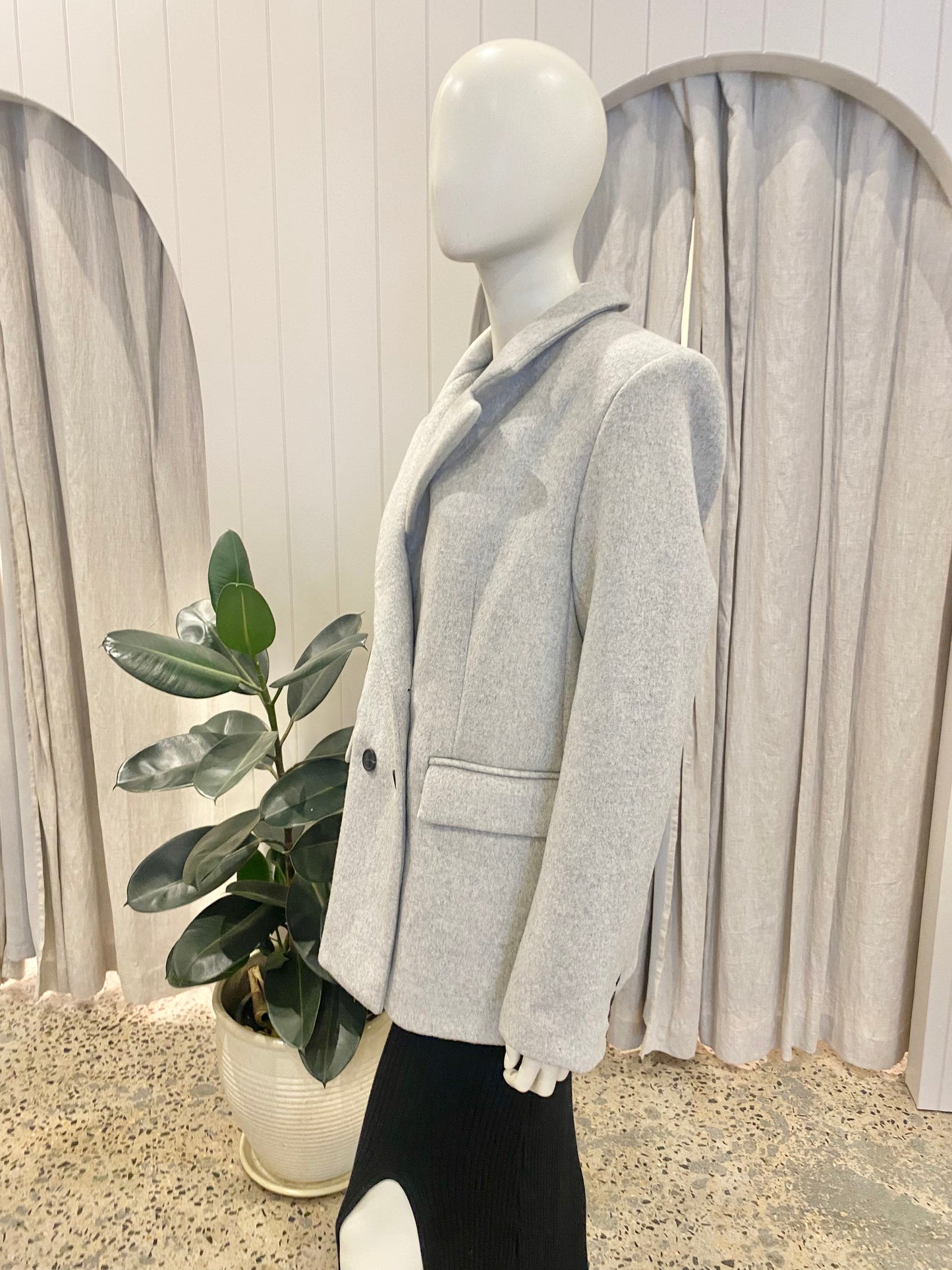 Ena Pelly Kati Wool Blazer in Grey - Size 12