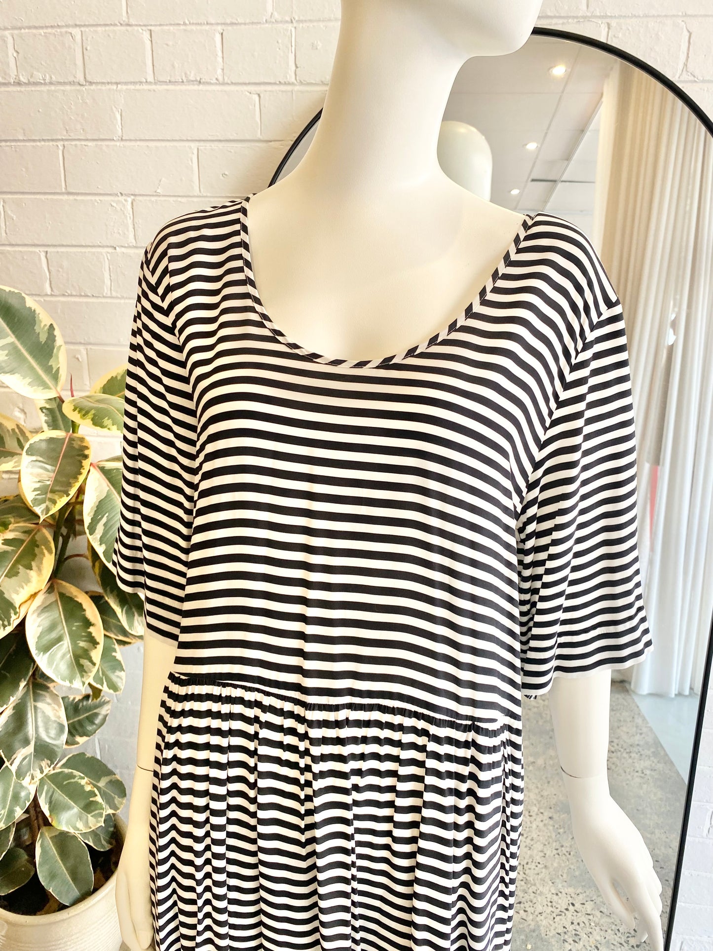 Elk Black and White Stripe Dea Dress BNWT - Size 16