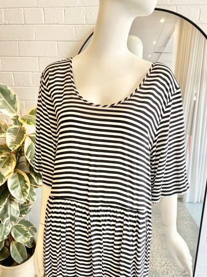 Elk Black and White Stripe Dea Dress BNWT - Size 16