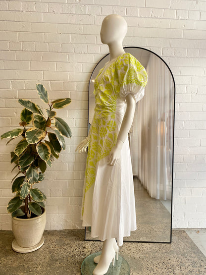 Scanlan Theodore Lime Aztec Weave Gather Dress BNWT - Size 10